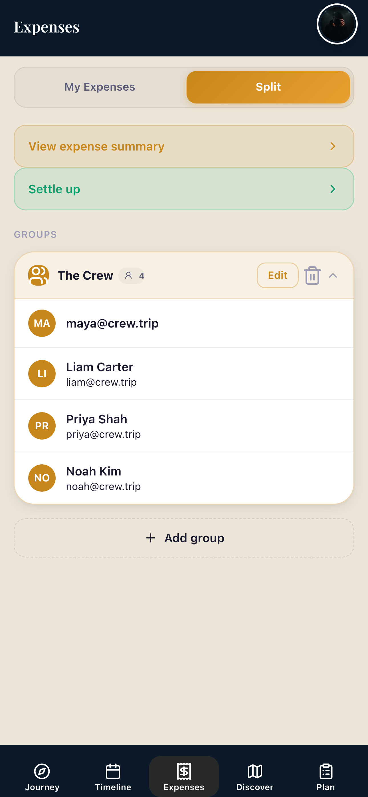 Split expenses — see who owes who